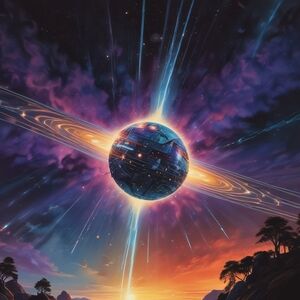 Stunning Cosmic Art Print with Vibrant Colors